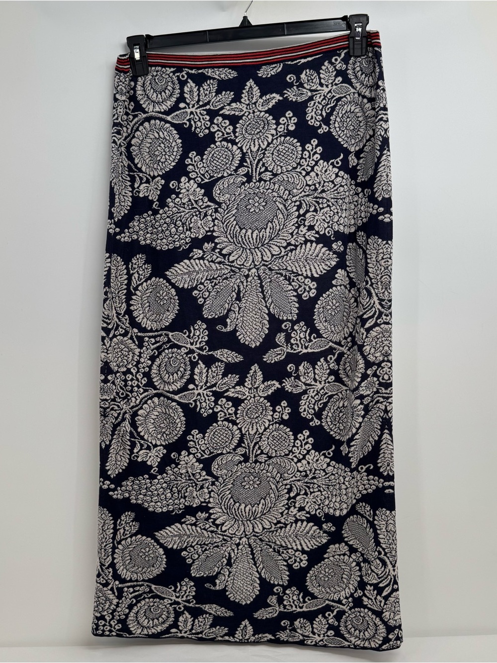 Peruvian Connection Size XL Maxi Skirt Anjali Cotton Floral Jacquard knit